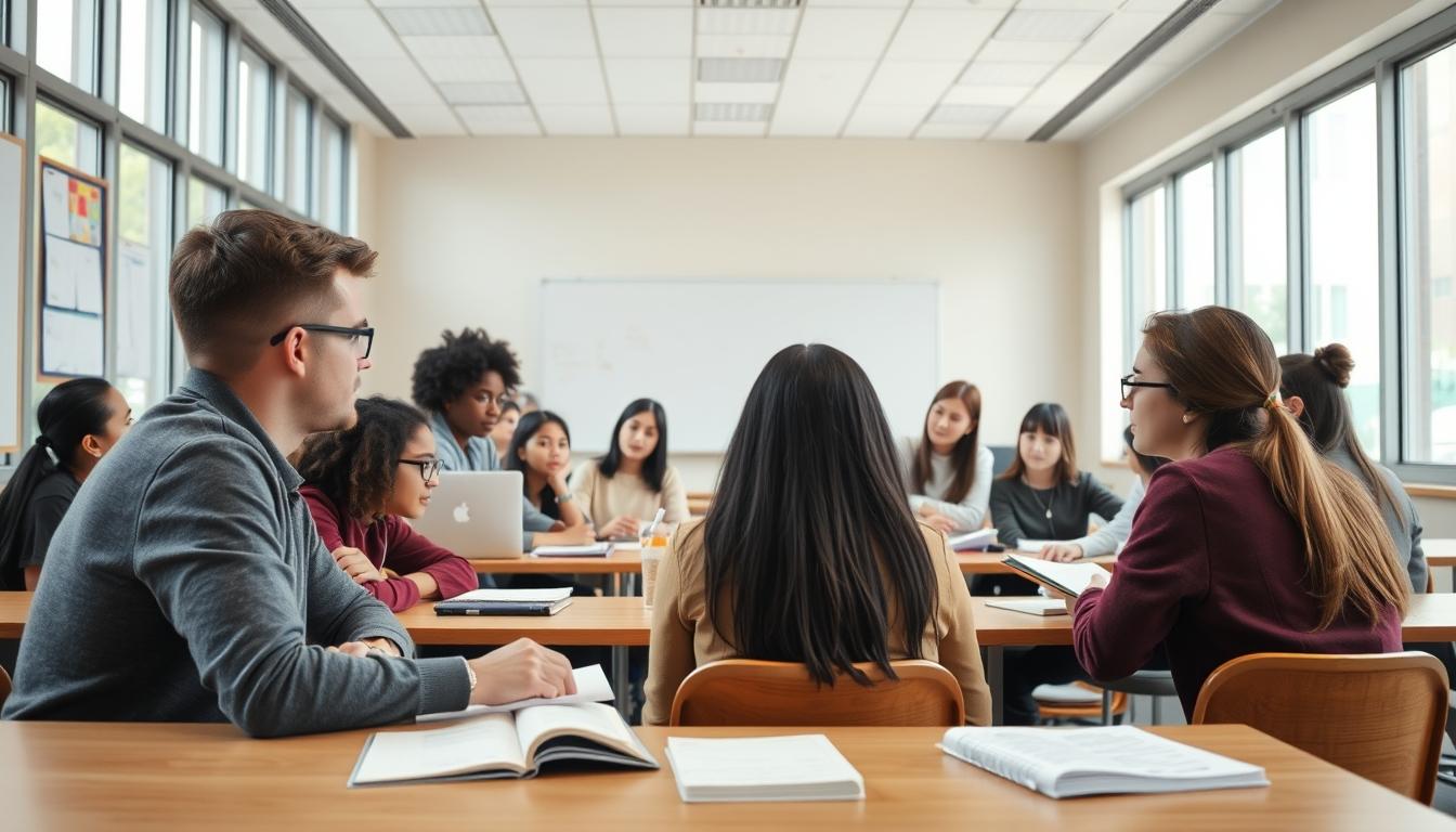 Students working in research laboratory