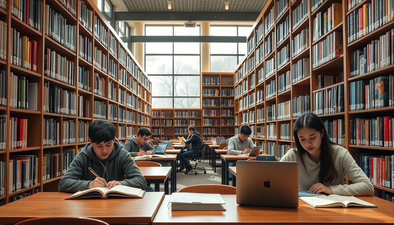 Students collaborating in study space